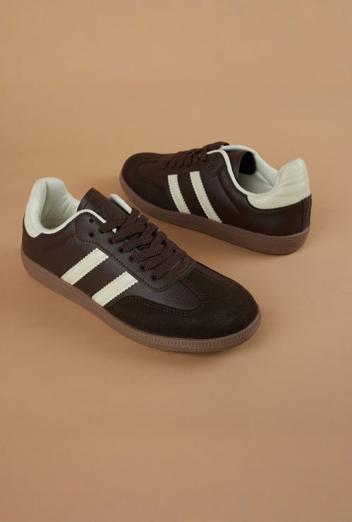GINGER Striped Lace-Up Sneakers