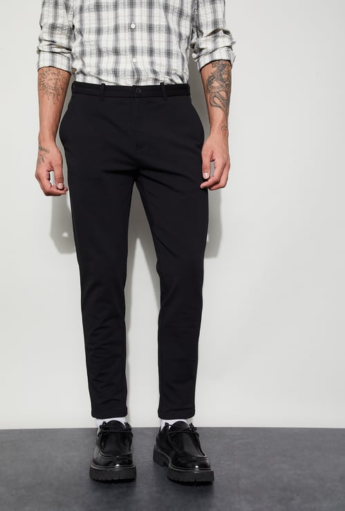 CODE Solid Slim Tapered Trousers