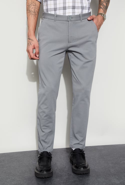 CODE Solid Slim Tapered Trousers