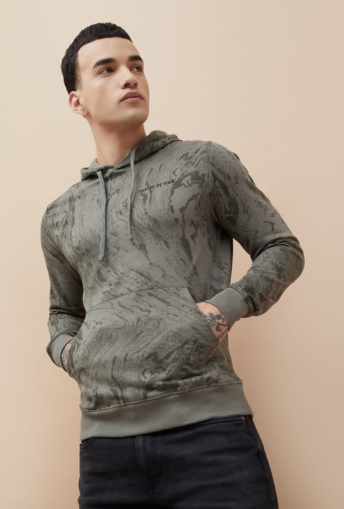 FORCA Marble Print Hooded Sweatshirt