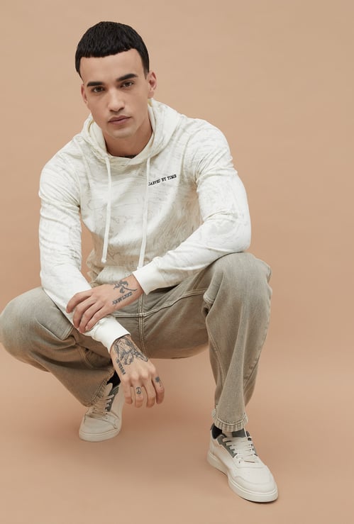 FORCA Marble Print Hooded Sweatshirt