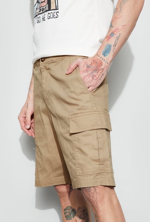 FAME FOREVER Solid Cargo Shorts