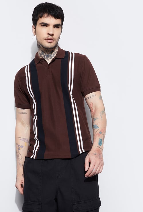 FAME FOREVER Striped Polo T-shirt