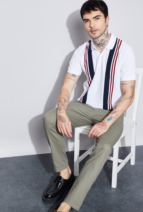 FAME FOREVER Striped Polo T-shirt