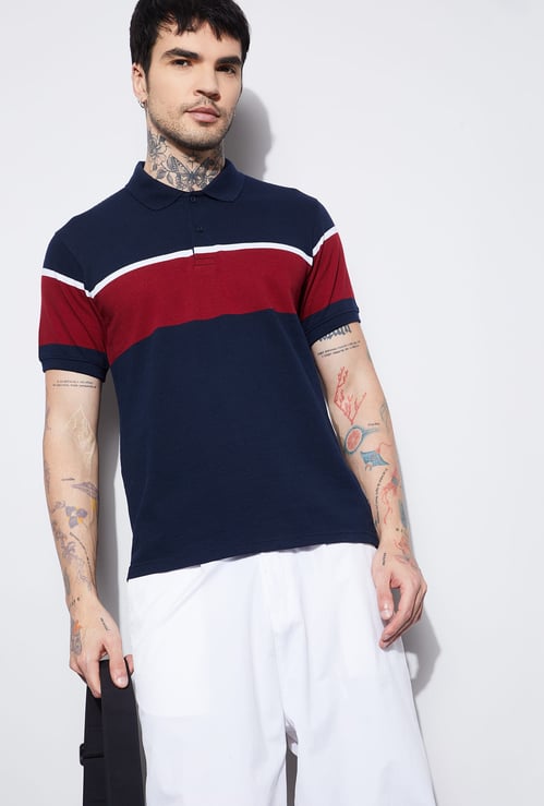 FAME FOREVER Striped Polo T-shirt