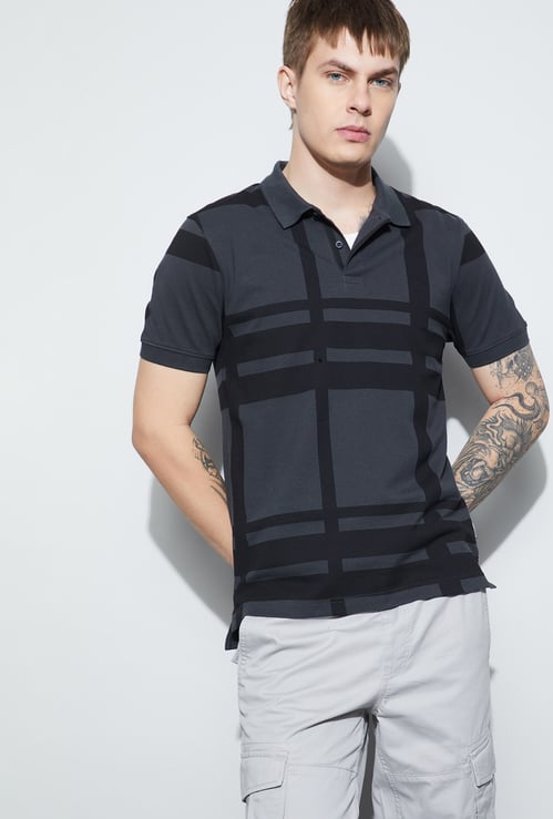 FAME FOREVER Checked Polo T-shirt