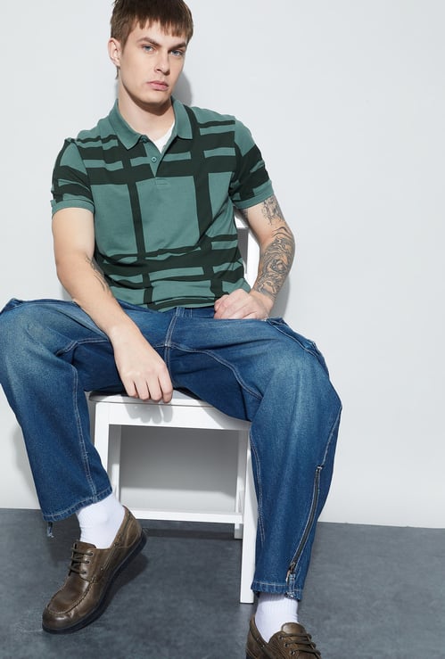 FAME FOREVER Checked Polo T-shirt