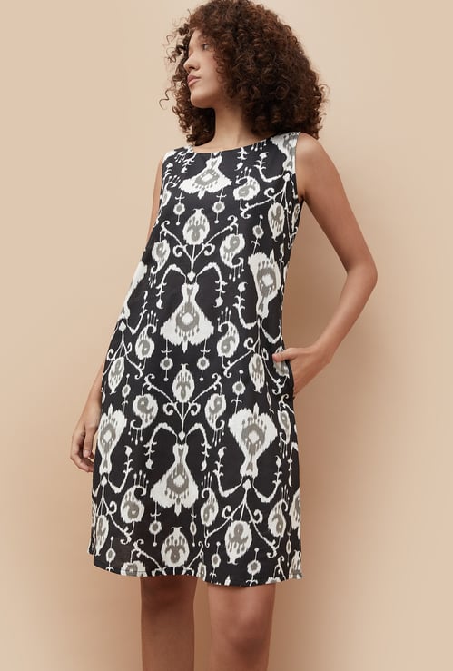 COLOUR ME Ikat Print A-line Dress
