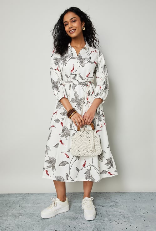 COLOUR ME Printed Midi Dress