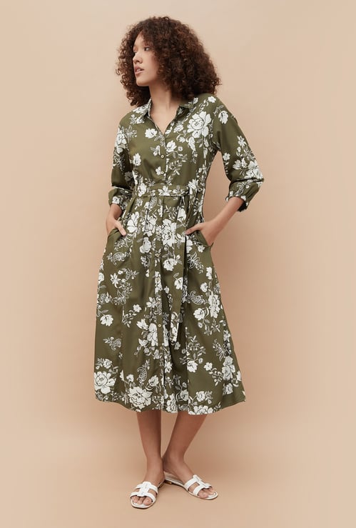 COLOUR ME Floral Print A-line Dress