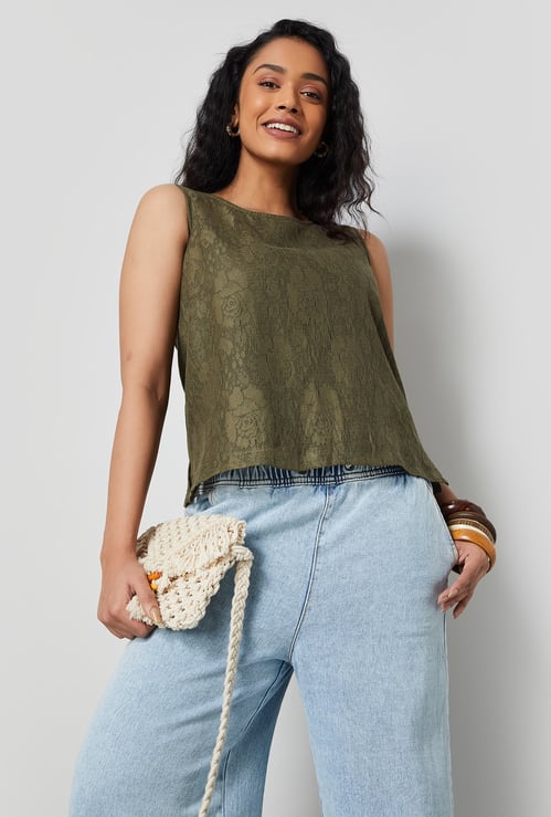 COLOUR ME Floral Lace Top