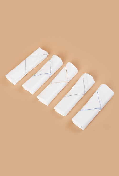 CODE Handkerchief with Contrast Stitching Details - Pack of 5