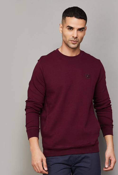 LP SPORT Solid Crew Neck Sweatshirt