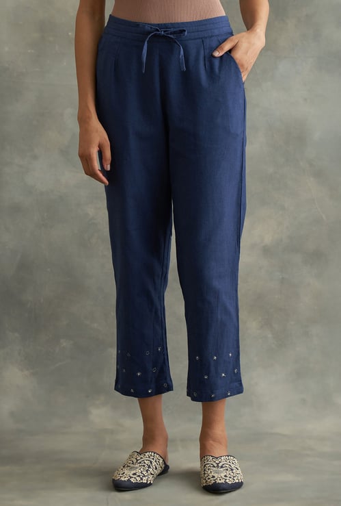 W Embroidered Straight Pants