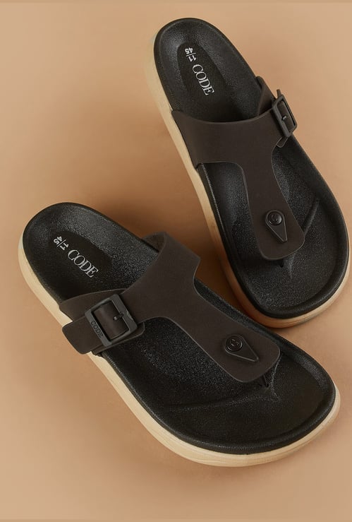 CODE Solid T-strap Flip Flops