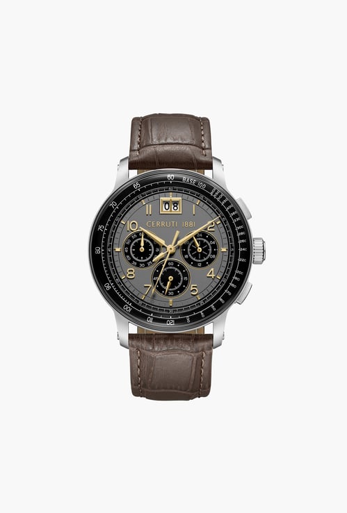 CERRUTI 1881 Petroio Leather Strap Chronograph Watch - CECIWGC0084602