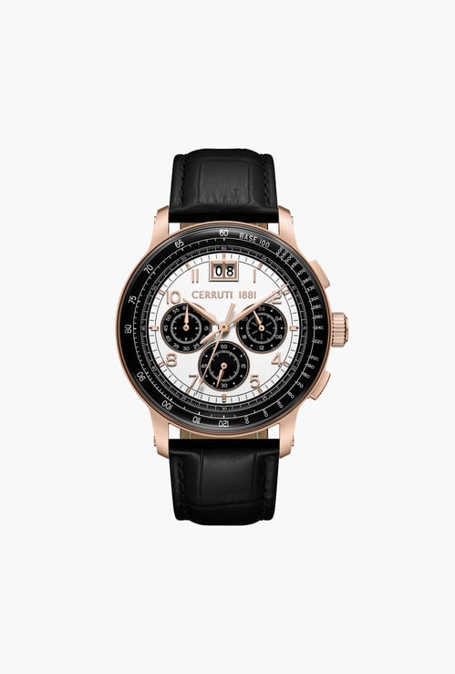 CERRUTI 1881 Petroio Leather Strap Chronograph Watch - CECIWGC0084604