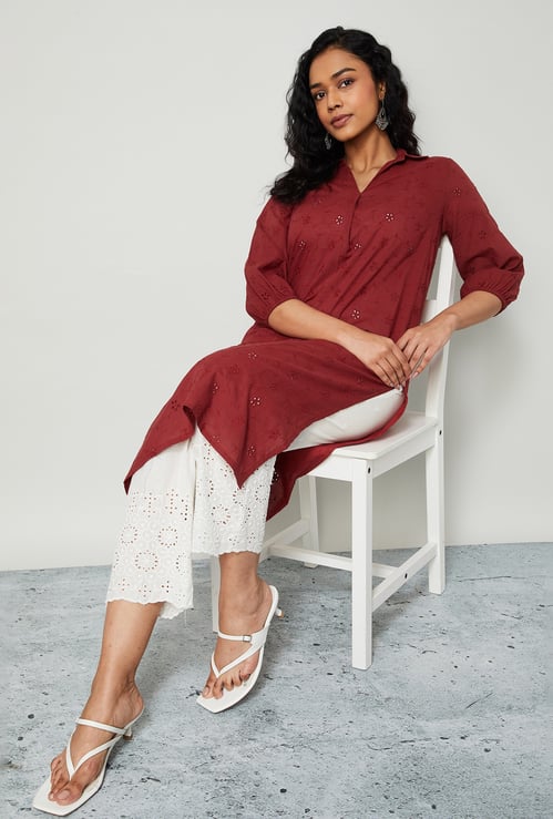 MELANGE Schiffli Straight Kurta