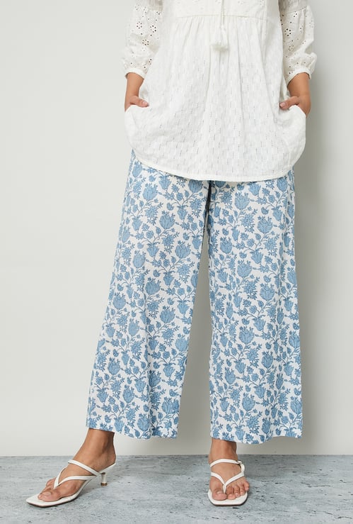 MELANGE Floral Print Palazzos