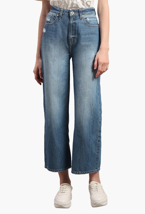 VERO MODA Stonewashed Wide Leg Jeans
