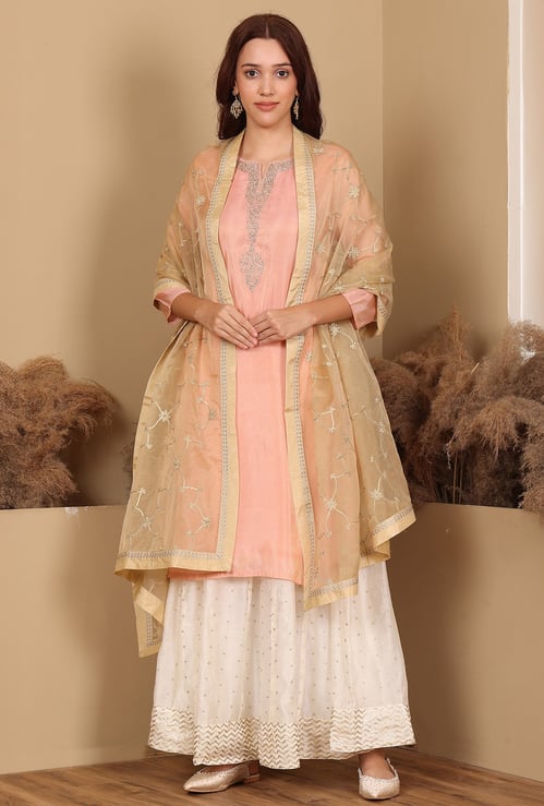 W Gota Patti Embroidered Dupatta