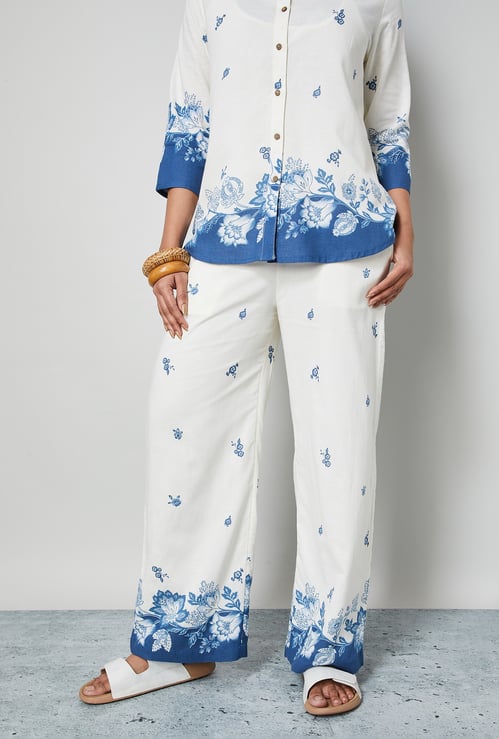 COLOUR ME Floral Print Palazzos