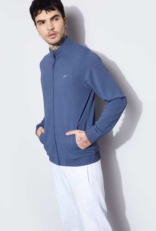 FAME FOREVER ACTIVE Textured Zip-Up Sweatshirt