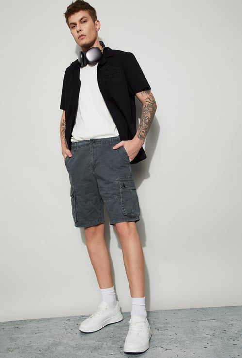 FAME FOREVER Solid Cargo Shorts