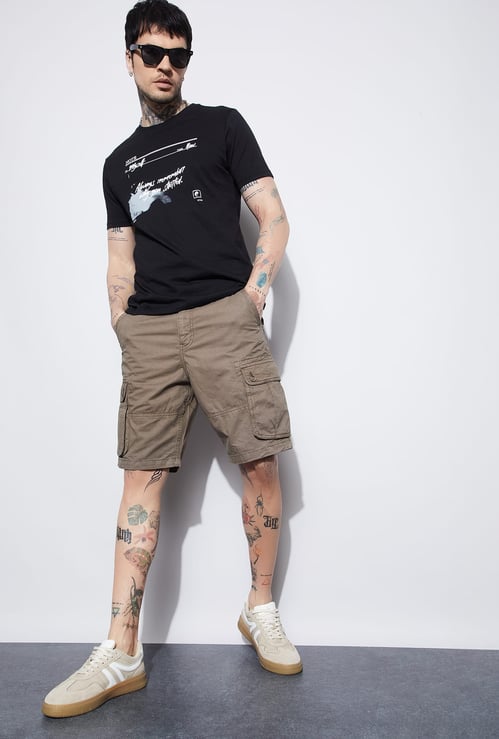 FAME FOREVER Solid Cargo Shorts