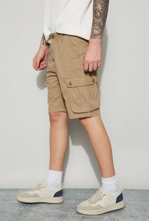 FAME FOREVER Solid Cargo Shorts