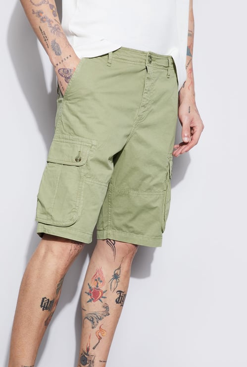 FAME FOREVER Solid Cargo Shorts