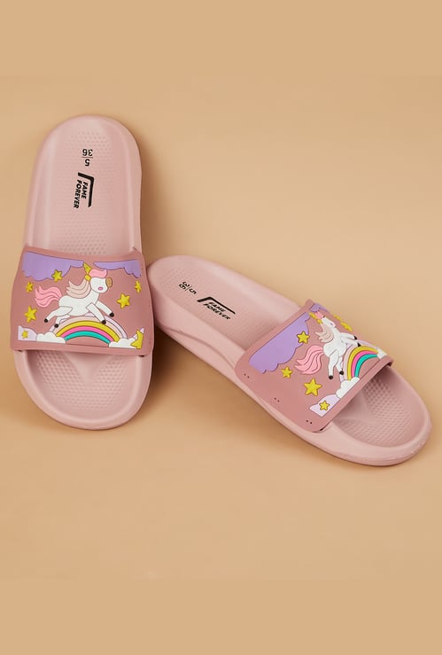 FAME FOREVER Girls Unicorn Sliders