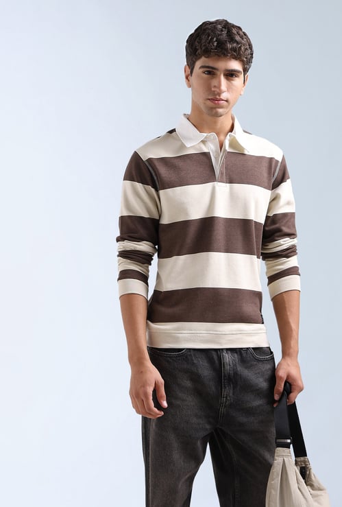 FLYING MACHINE Striped Sweatshirt
