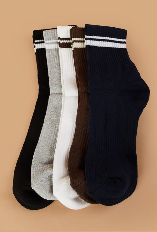 CODE Striped Ankle-Length Socks - Pack of 5