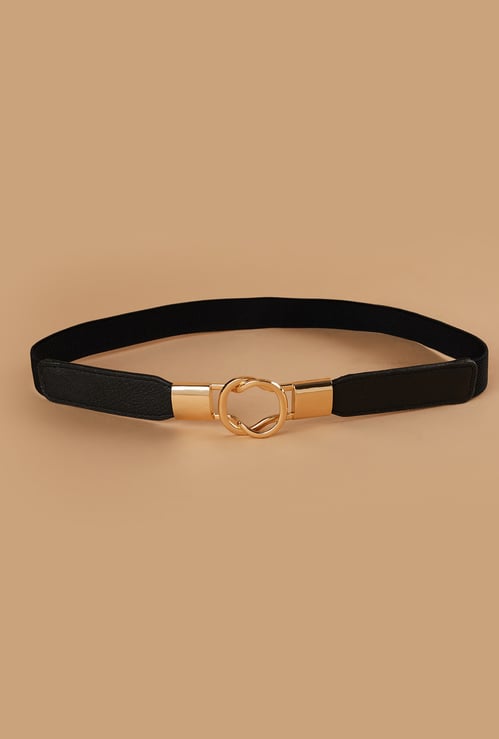 GINGER Textured Belt with Interlocking Buckles