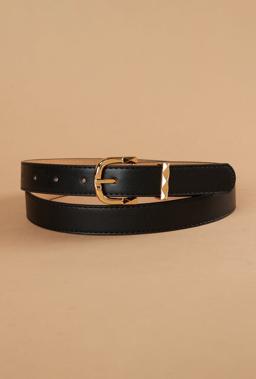 GINGER Solid Belt with Decorative Buckle