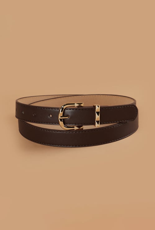 GINGER Solid Belt with Decorative Buckle