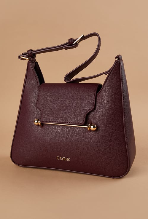 CODE Textured Shoulder Bag