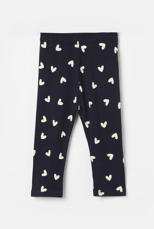 JUNIORS Girls Heart Print Leggings