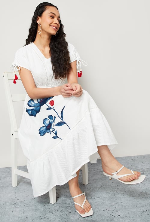 COLOUR ME Floral Print A-line Dress