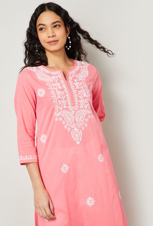 MELANGE Chikankari Straight Kurta