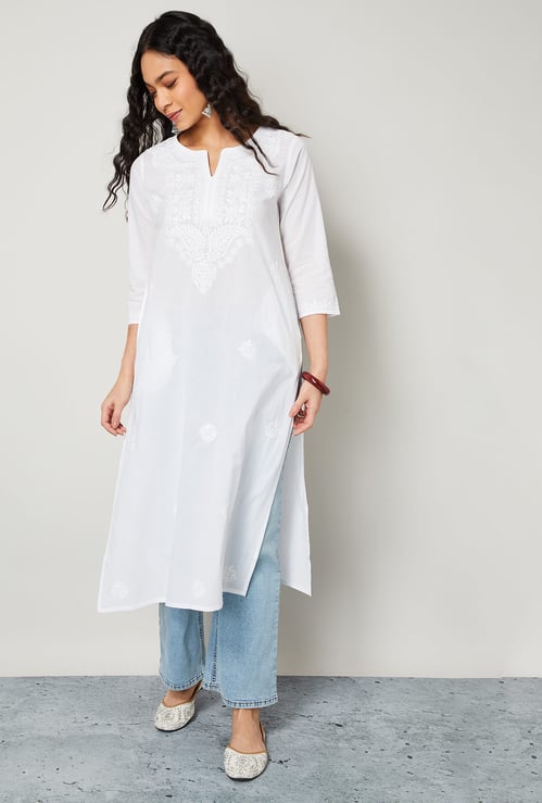 MELANGE Chikankari Straight Kurta