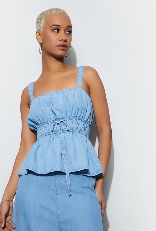GINGER Solid Peplum Top