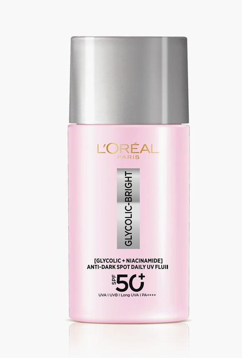 L'OREAL PARIS Glycolic-Bright UV SPF 50+ Anti-Dark Spot Fluid Sunscreen - 50 ml