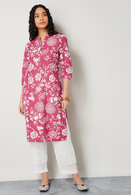 MELANGE Floral Print Straight Kurta