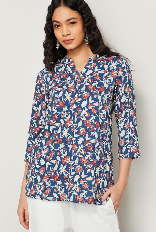 MELANGE Floral Print Straight Kurti