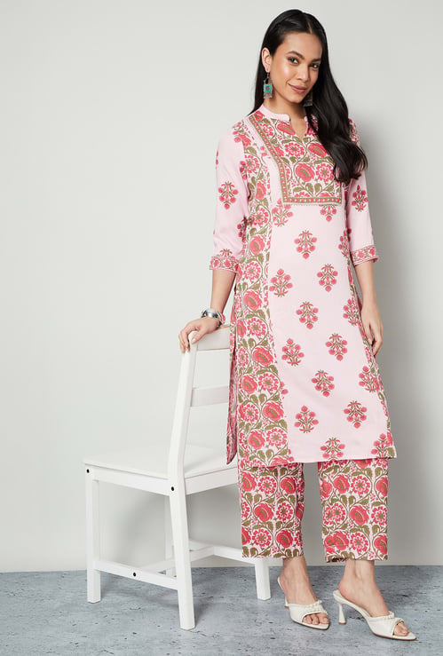 MELANGE Floral Print Kurta Set