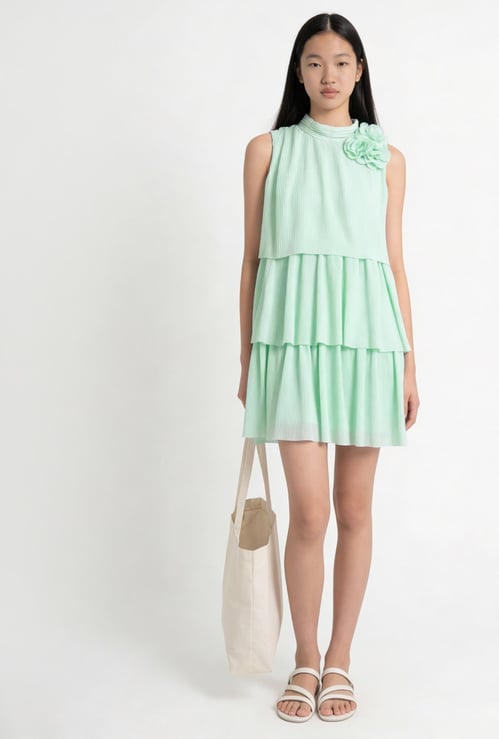 FAME FOREVER Girls Pleated A-Line Dress
