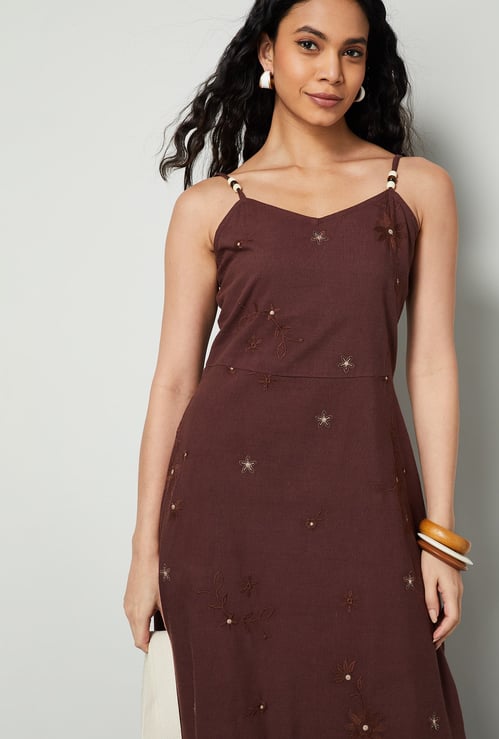 COLOUR ME Embroidered Tiered Dress