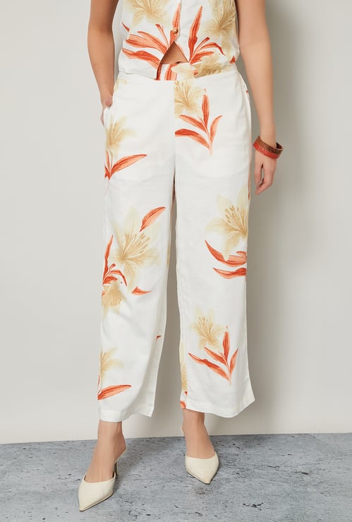 COLOUR ME Floral Print Straight Pants